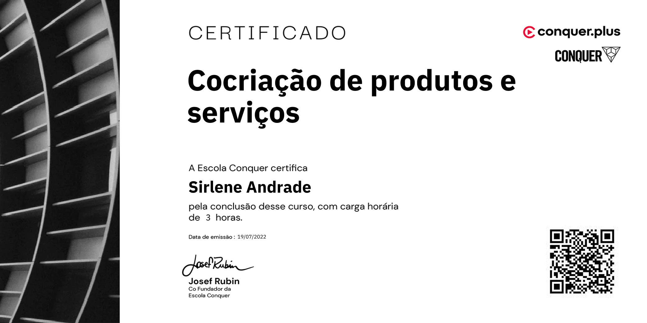 Certificado de Cocriação de produtos e serviços